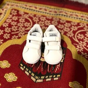 Adidas Kids White Velcro Sneakers
